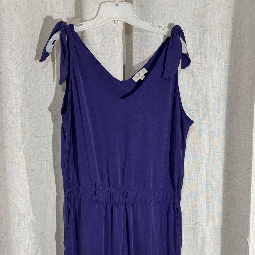 LOFT Violet Sleeveless Jumpsuit
